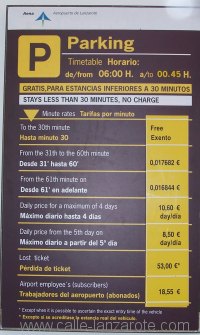 Airport parking charges, October 2009