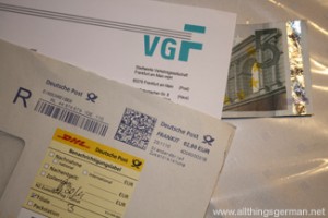 5 Euros arrived by registered post