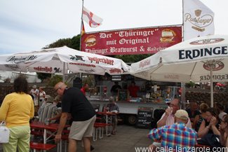 The German sausage stand at Teguise Market