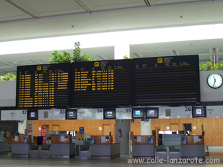 Check-in desks at Arrecife airport