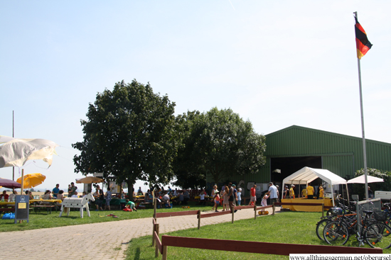 The barn, where food and drink are served and special events take place throughout the summer