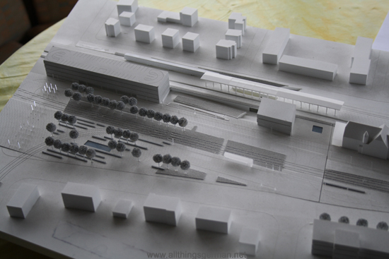 Model of Oberursel station's car park area